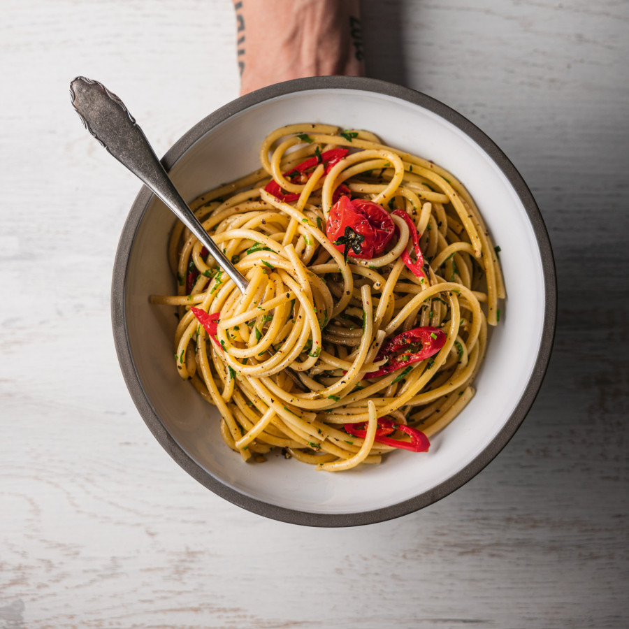 Buccatini Aglio, olio e Peperoncini 